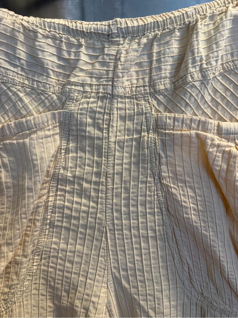Free People Cream Wide Leg Drawstring Cargo Pants - Picture 4 of 14
